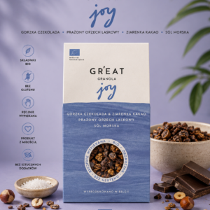 Granola Gorzka Czekolada • Pieczony Orzech Laskowy • Sól Morska