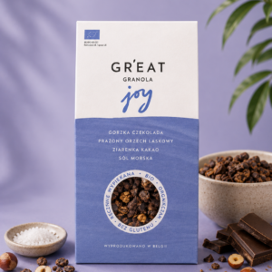 Granola Gorzka Czekolada • Pieczony Orzech Laskowy • Sól Morska