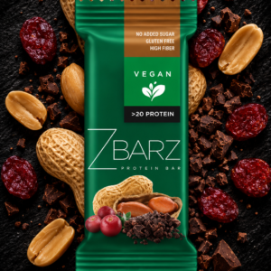 Baton proteinowy wegański z orzeszkami ziemnymi i kruszonym kakao (35g)