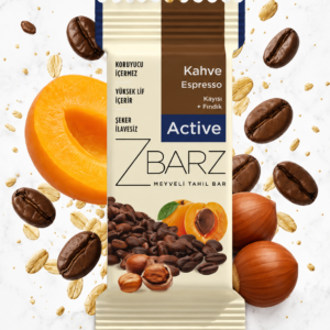 Baton owocowo-owsiany z espresso, morelą i orzechami laskowymi (35g)