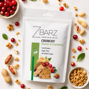Chrupkie kęsy proteinowe z żurawiną i orzeszkami ziemnymi (6x15g / 90g)