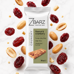 Baton proteinowy crunchy z żurawiną i orzeszkami ziemnymi (35g)