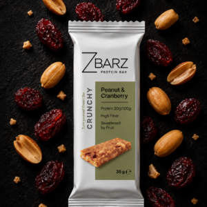 Baton proteinowy crunchy z żurawiną i orzeszkami ziemnymi (35g)