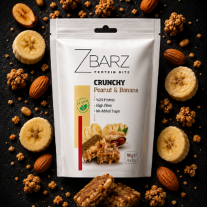 Chrupkie kęsy proteinowe z bananem i orzeszkami ziemnymi (6x15g / 90g)